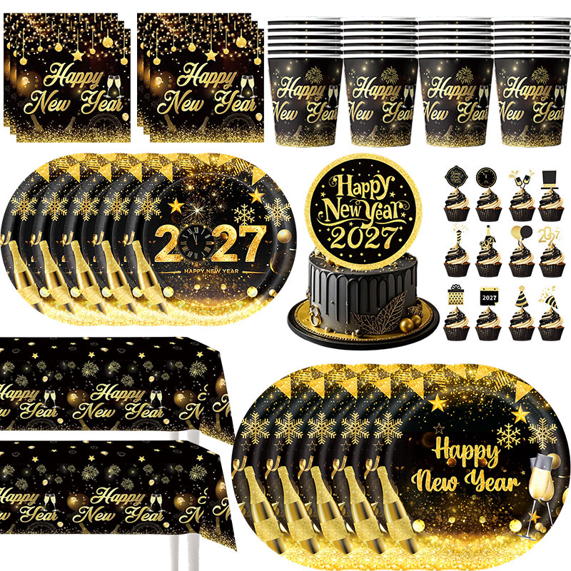 Party Banner Gold - Kit Decorazioni per Festa di Capodanno