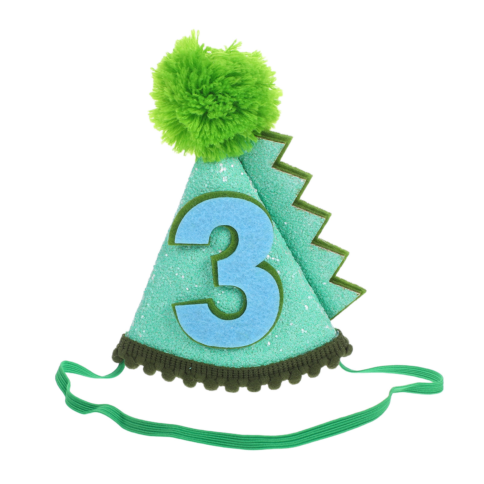 Party Hat Cone - Cappello a cono verde da dinosauro