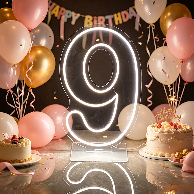 Neon Sign Party - Insegna al neon con numeri grandi