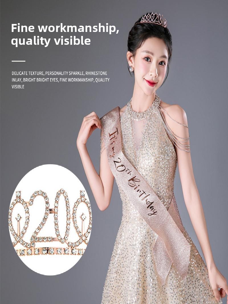 Corona Scintillante Oro Champa - Birthday Sash Glitter recensione e prezzo