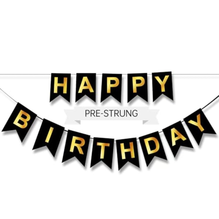 Striscione di Buon Compleanno, - Party Banner Gold recensione e prezzo